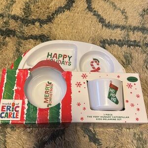 Eric Carle hungry caterpillar Christmas kids dish set